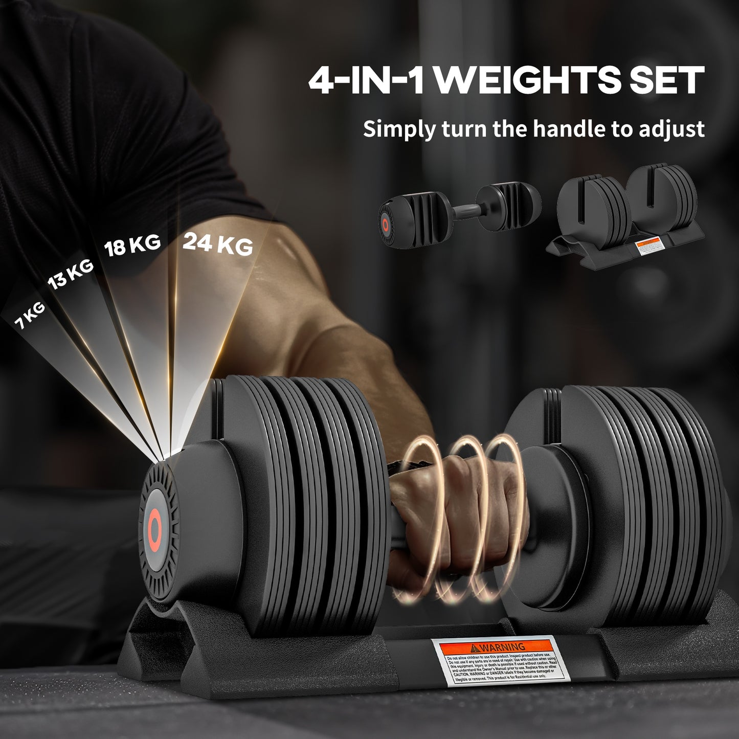 Adjustable Dumbbell 1x24KG