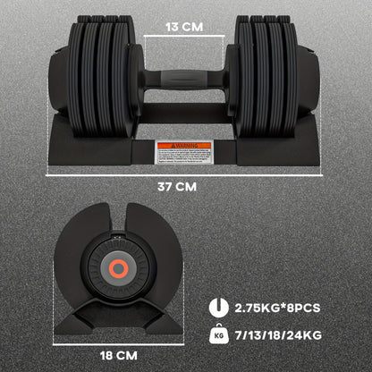 Adjustable Dumbbell 1x24KG